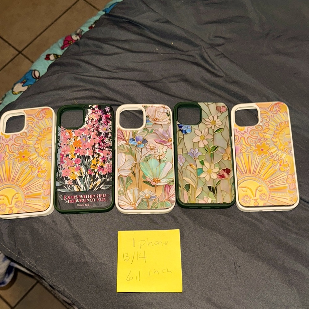 Floral and Sun Design Phone Cases for iPhone 13/14